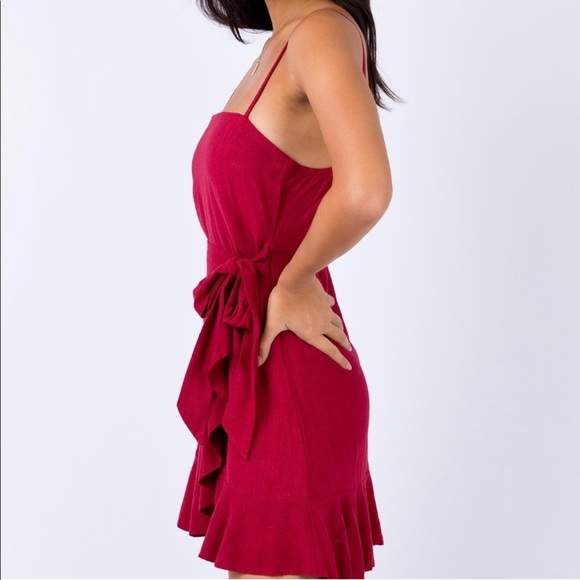 Princess Polly Caedere Mini Dress in Maroon Size 2 New with tag - Picture 4 of 14